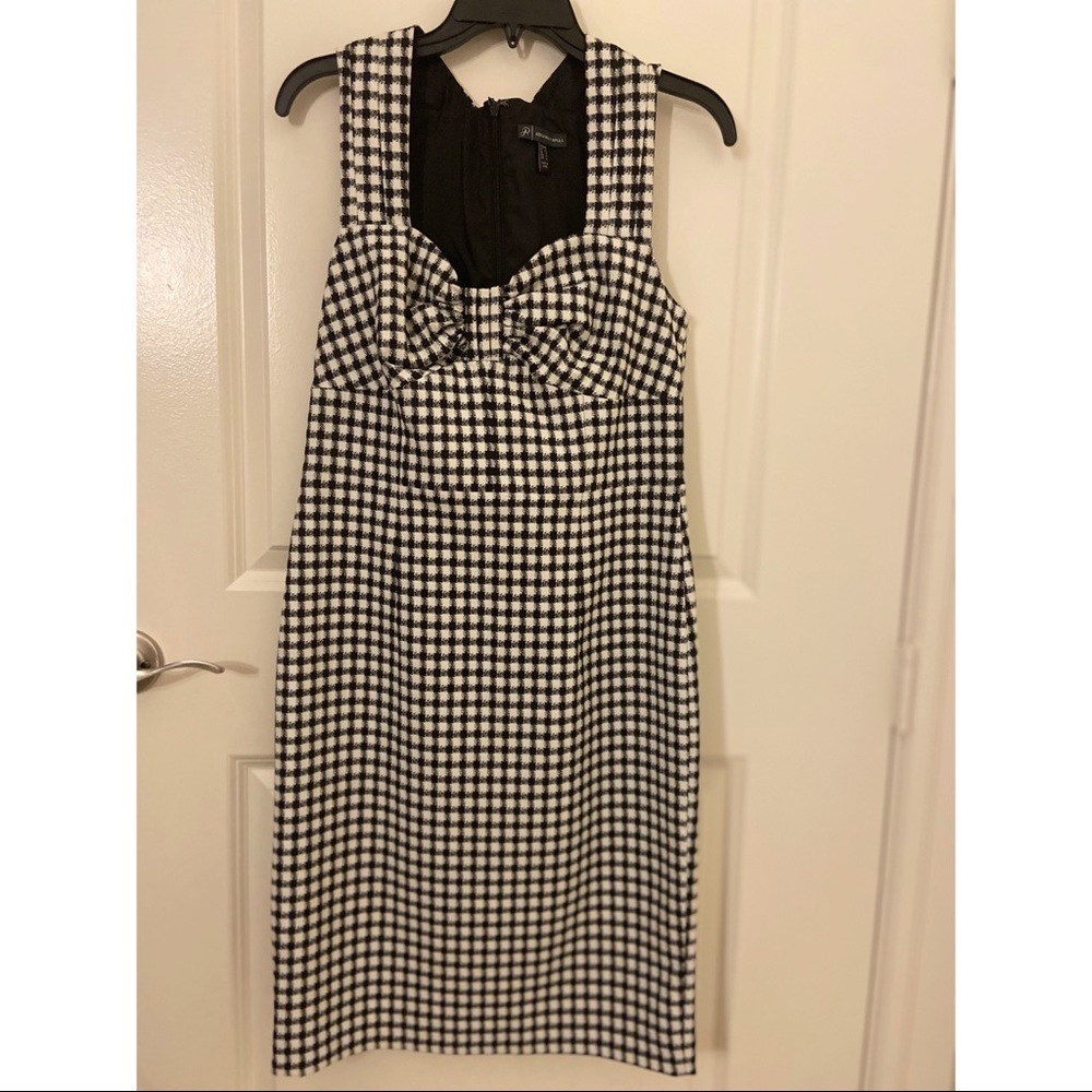 Checkered midi dress.